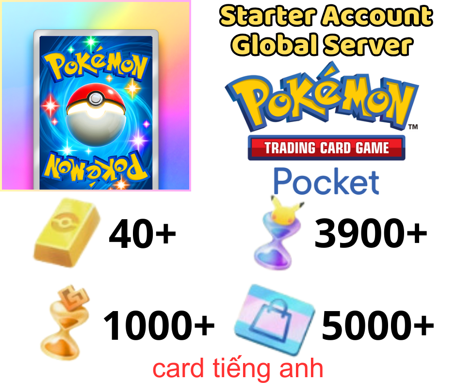 [GLOBAL] Pokémon TCG Pocket 40 Ex [Card tiếng anh]